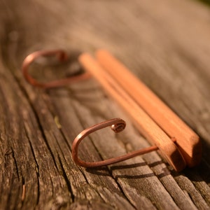 Webbandhalter, 12 cm, Webhalter, Zopfhalter, Webwerkzeug, Brettchenweben, Inkle Loom, Starres Litzenweben, Walnuss, Kartenweben