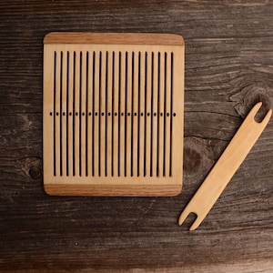 Rigid heddle board with shuttle/ Backstrap weaving/ Inkle weaving/ Tape loom/ Backstrap loom/ Handweaving loom/ Viking craft/ Band weaving