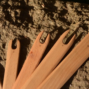 Navette pour lisse rigide, Tissage de tablettes, Navette de différentes tailles, Bois de hêtre, Tissage rigide, Tissage médiéval, Tissage de la Baltique, Vytu Vatu