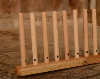Wooden Peg Loom – 43 cm Weaving Tool – Handmade Oak Base with Beech Wood Pegs – Easy Weaving Loom for Beginners