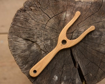Lucet, Oaken, Knitting fork, Weaving fork, Cord making, Wooden lucet fork,  Lucet with handle, Viking weaving, Cord braiding, Braiding tool,