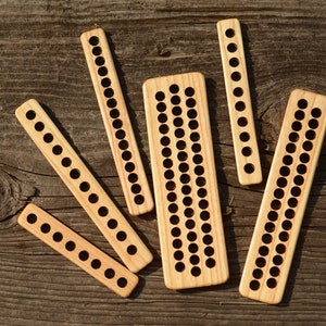 Separatore per tessitura a tavoletta, Separatore di fili, Separatore di ordito, Tessitura di carte, Legno di ciliegio, Tessitura medievale, Strumento per tessitura, Arte vichinga, artigianato