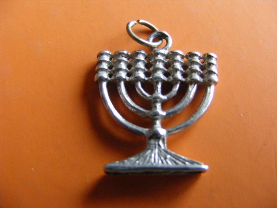 Menorah Charm Sterling Silver Candle Stick Menorah Charm Sterling Silver Candle Stick