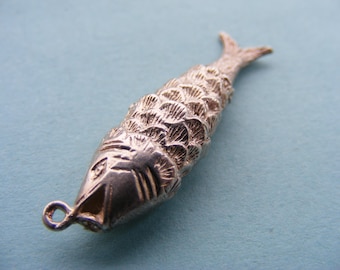 Vintage Silver Charm Charms Articulated Fish (N)