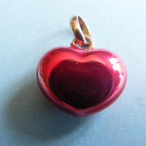 Links of London Sterling Silver Red Metallic Puffed Heart Charm HMK 2010