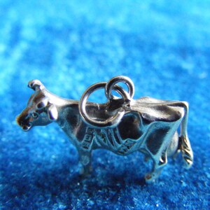 E) Vintage Sterling Silver Charm Charms Dairy Cow