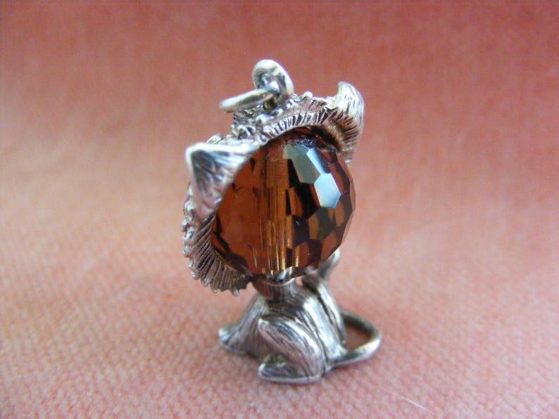 Vintage Sterling Silver Charm Gem set Leo Lion E