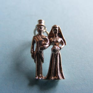 Vintage sterlingzilveren bedel bruid en bruidegom bruiloft (I)