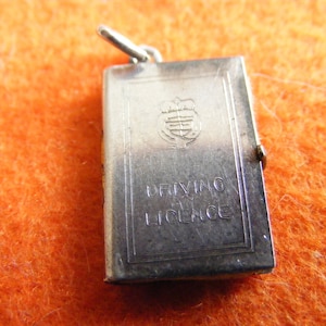 Vintage sterlingzilveren bedel rijbewijs met originele papieren (M)