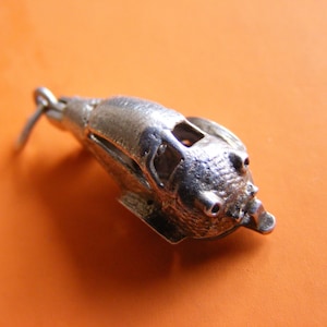L) Vintage Sterling Silver Charm Charms Messerschmitt tres ruedas se abre