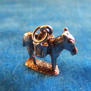 E) Vintage Sterling Silver Charm Working Donkey