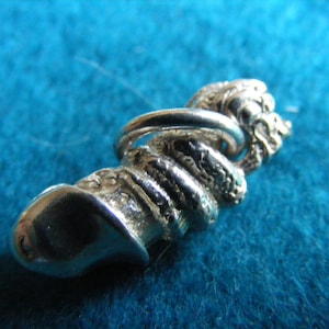 E) Vintage Sterling Silver Charm Dragons head