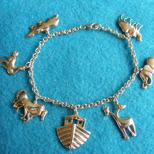Sterling Silver Bracelet - Noah&#39;s Ark charms