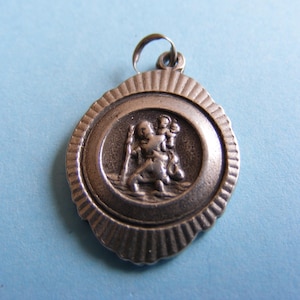 GJLtd Vintage Sterling Silver charm Saint St Christopher Charms Pendant 925 (P)