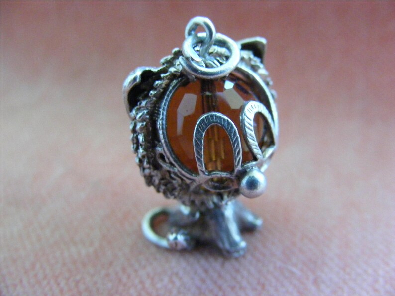 Vintage Sterling Silver Charm Gem set Leo Lion E