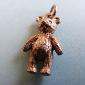 Vintage Sterling Silver charm Teddy Bear charms 925 pendant  (D)