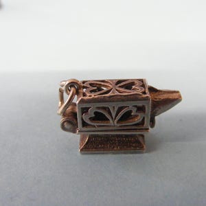 Vintage Sterling Silver Charm Charms Anvil opens to a pair of Hearts (J)
