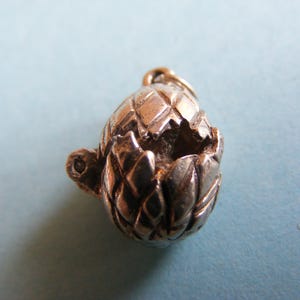 Vintage Sterling Silber Charm Osterei öffnet sich zu einem Küken Charms 925 Anhänger (S)