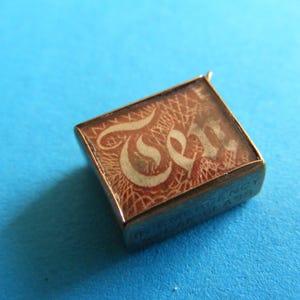 Vintage 9ct gold GBP British 10 shilling Note charm pendant charms 9k 375