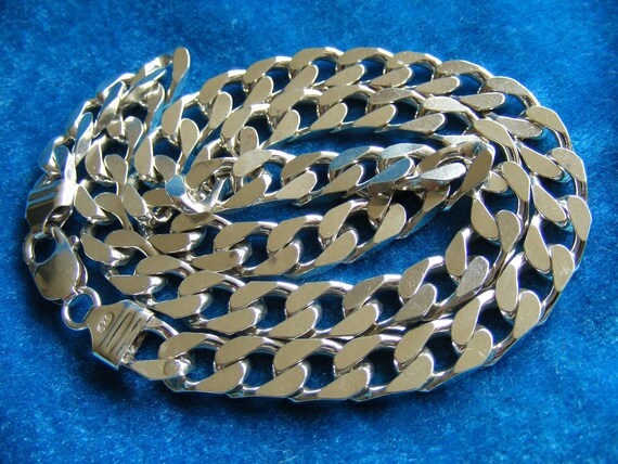 Z2) Very Heavy Vintage Sterling Silver Chain Necklace 54.23g