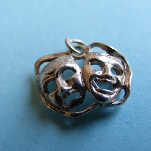 Vintage berlock i sterlingsilver: Teatermasker Komedi & Drama (AA)