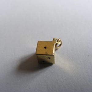 Vintage 9ct gold Small Dice charm pendant charms 9k 375