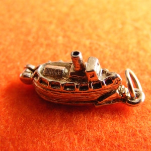 G) Vintage Sterling Silver Charm charms Ship opens to a rope and Bird