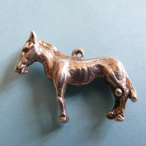 Vintage Sterling Silver charm Donkey Charms Pendant 925 (E)