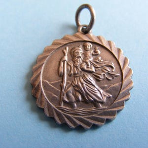 Vintage Sterling Silver charm Saint St Christopher Charms Pendant 925 (P)
