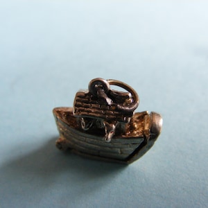 Vintage Sterling Silver charm Noah&#39;s Ark and the animals opens Charms Pendant 925 (D)