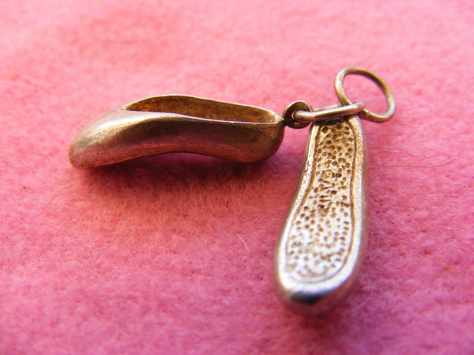 j) vintage sterling silver charm ballet shoes