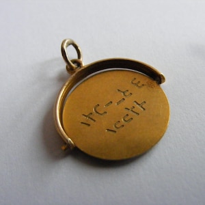 Vintage 9ct gold HAPPY BIRTHDAY Spinner charm pendant charms 9k 375
