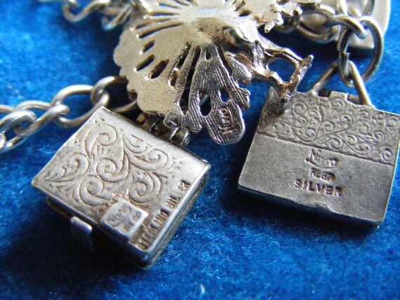 NUVO Vintage Sterling Silver Charm Bracelet with … - image 6