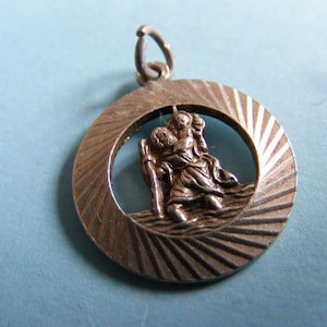 GJLtd Vintage Sterling Silver charm St Christopher Charms Pendant 925 (D)