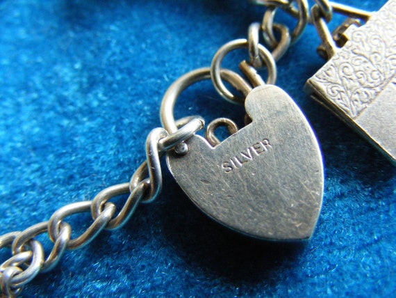 NUVO Vintage Sterling Silver Charm Bracelet with … - image 7