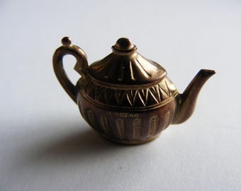 Vintage 9ct gold Puffed Teapot charm pendant charms 9k 375