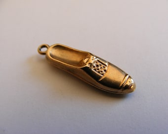 Vintage 9kt gouden schoenbedelhanger, 9 kt 375