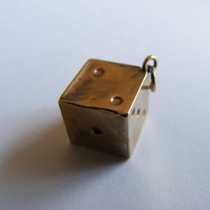 Vintage 9ct gold charm Dice pendant charms 9k 375