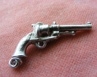 Vintage Sterling Silver Charm Wild West Gun