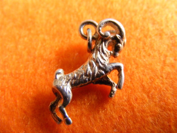 E) Vintage Sterling Silver Charm Zodiac Capricorn… - image 3