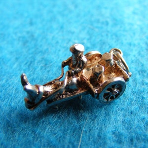 L) Vintage Sterling Silber Charm Old Fashioned Milchwagen