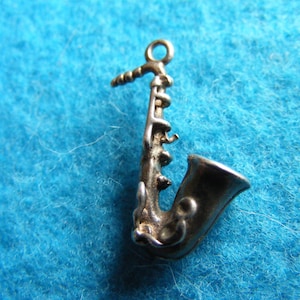 C) Vintage Sterling Silver Charm Charms Saxaphone