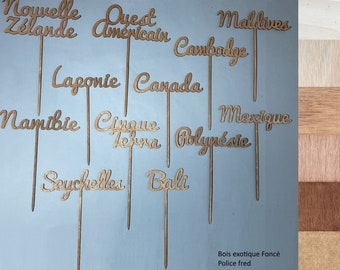 Personalized Wooden Pick Table Names, Fred Font