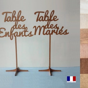 Pic Table des Mariés ou Enfants sur un pied , en Bois police Fred image 1