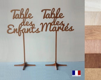 Pic Married or Children's Table on one leg, in Wood (Fred font)