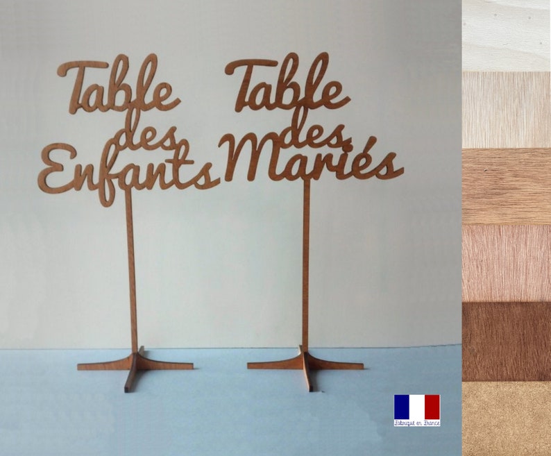 Pic Table des Mariés ou Enfants sur un pied , en Bois police Fred image 1