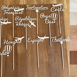Table Names on Pic with Wooden Plane, Customizable