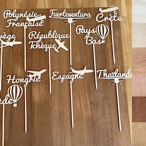 Table Names on Pic with Wooden Plane, Customizable