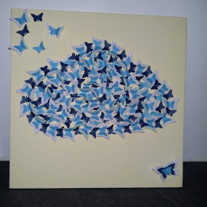 Cadre Papillon 3D Nuage