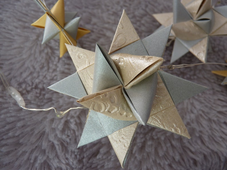 Lichterkette Origami Stern